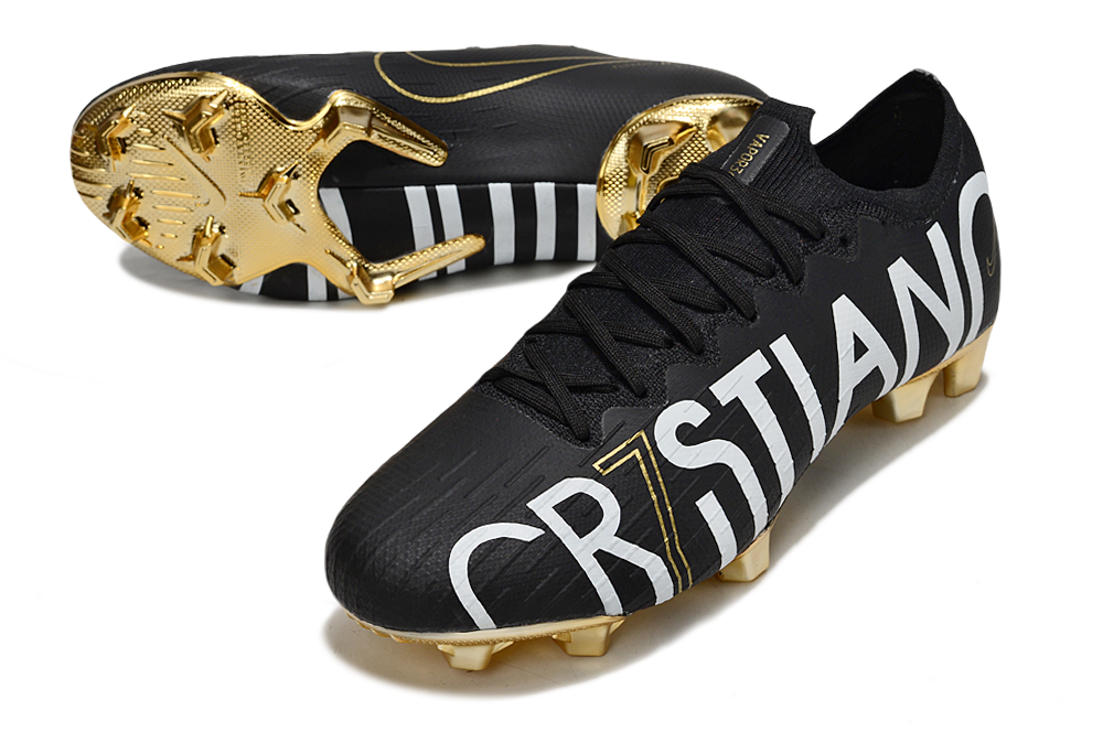 vapor 12 elite fg cr7 black/gold vapor 12 elite fg cr7 black/gold