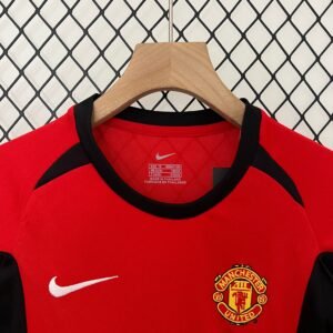 manchester united retro 02/04 kids home jersey