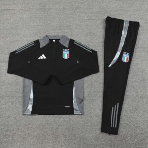 italy black and grey tracksuit
